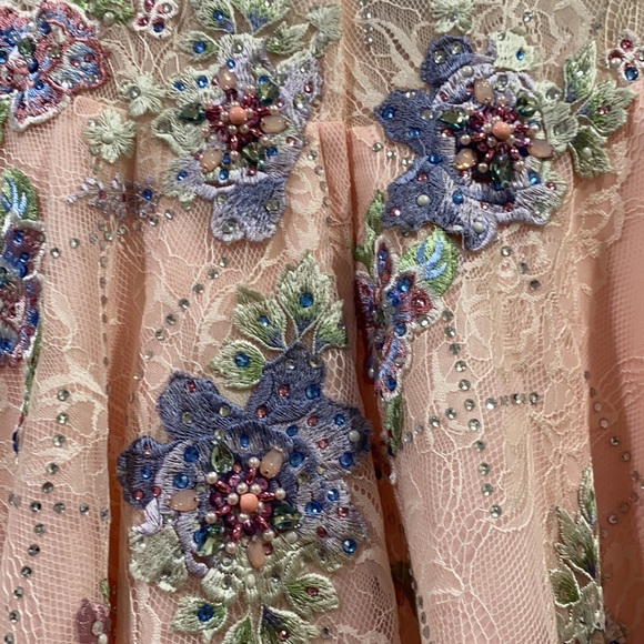 Colette by MonCheri hi and low beaded lace gown - Picture 8 of 11